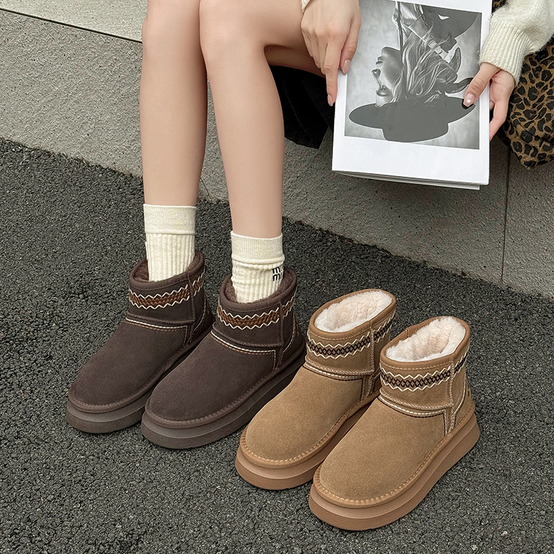 锡林高乐厚款棉靴保暖英伦冬季时尚雪地靴加厚短筒防滑厚底