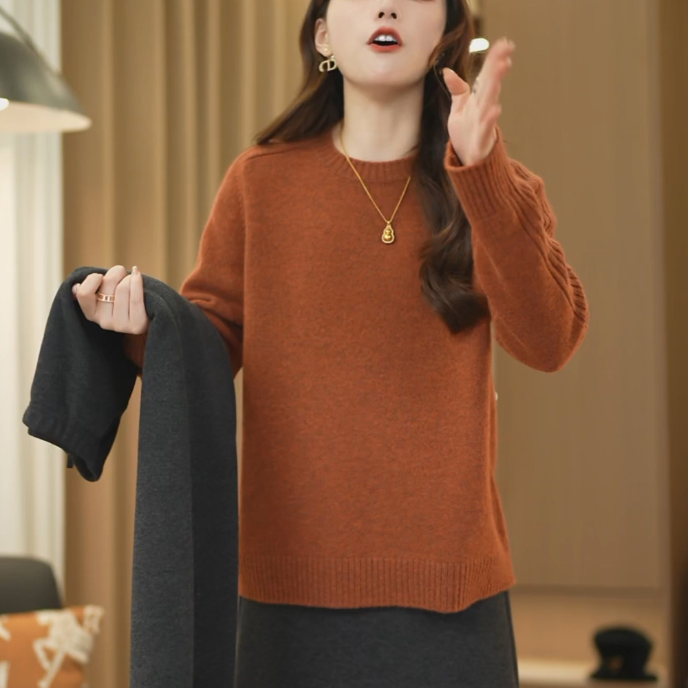 秋冬慵懒风套头毛衣女士软糯时尚显瘦内搭减龄洋气打底针织衫上衣