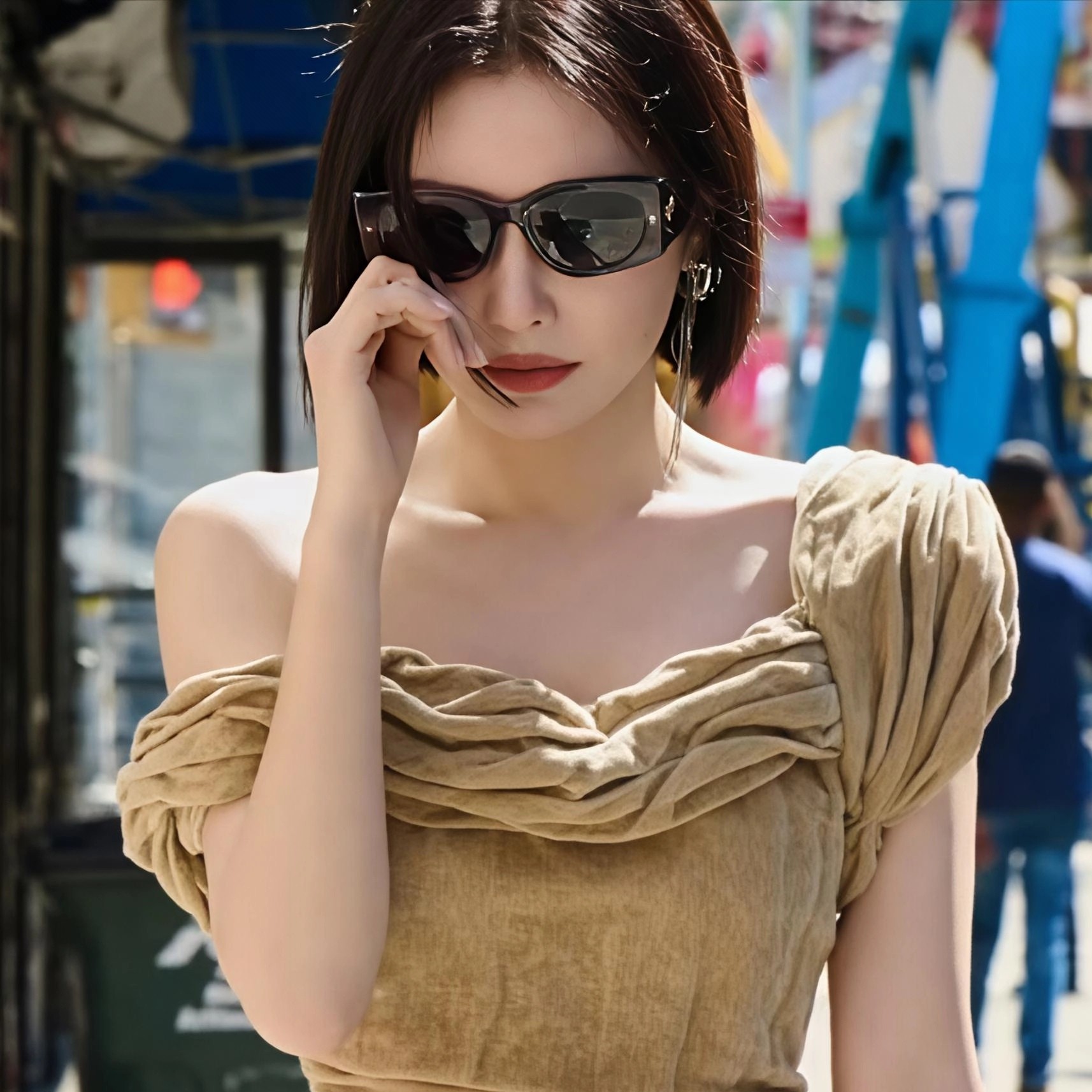 秦岚纽约时装周同款猫眼太阳镜百搭显脸小修饰脸型防紫外线墨镜女