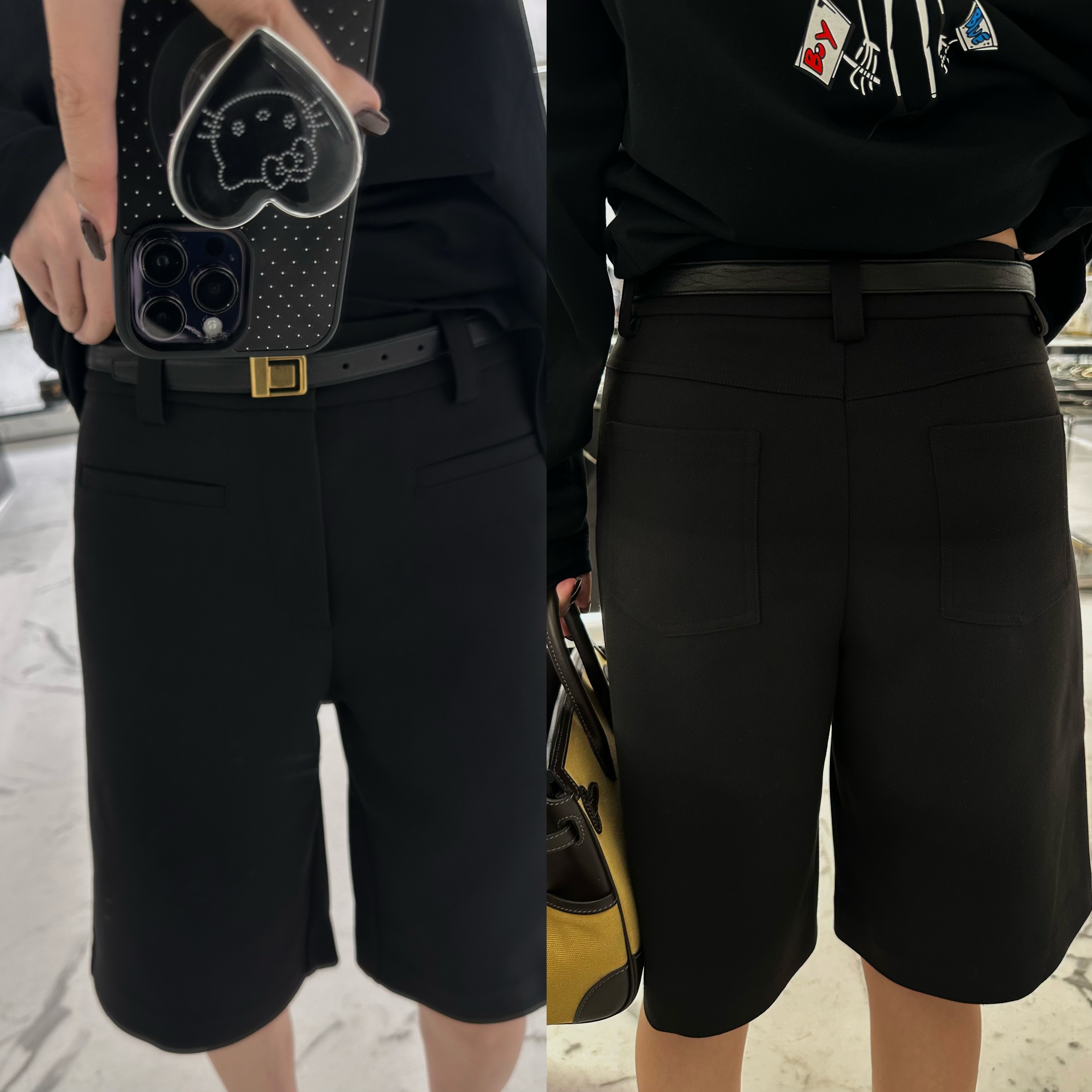 新款复古宽松型休闲五分裤