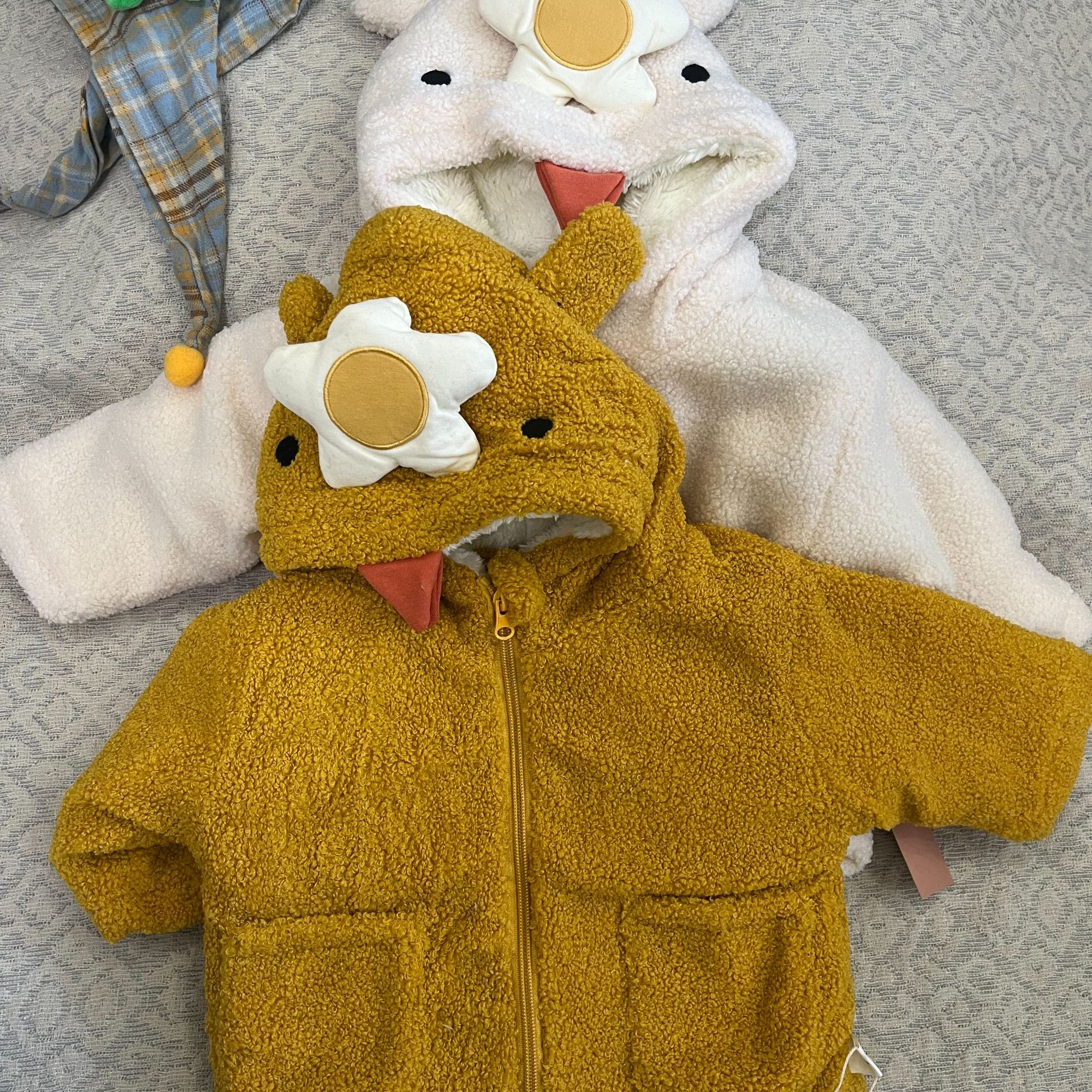 男女宝卡通秋冬装加绒加厚棉衣棉服外套卡通造型中小童婴童