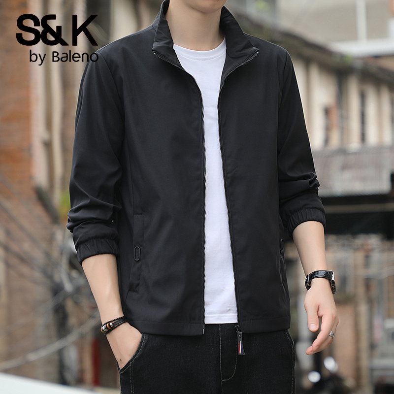 班尼路S&K秋季夹克外套上衣男士百搭修身舒适保暖休闲美式风男款