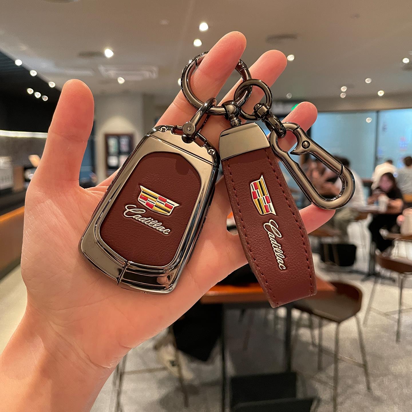 适用凯迪拉克xt5钥匙套ct5/xt4/xts/ct6/atsl/xt6/ct4高档壳真皮