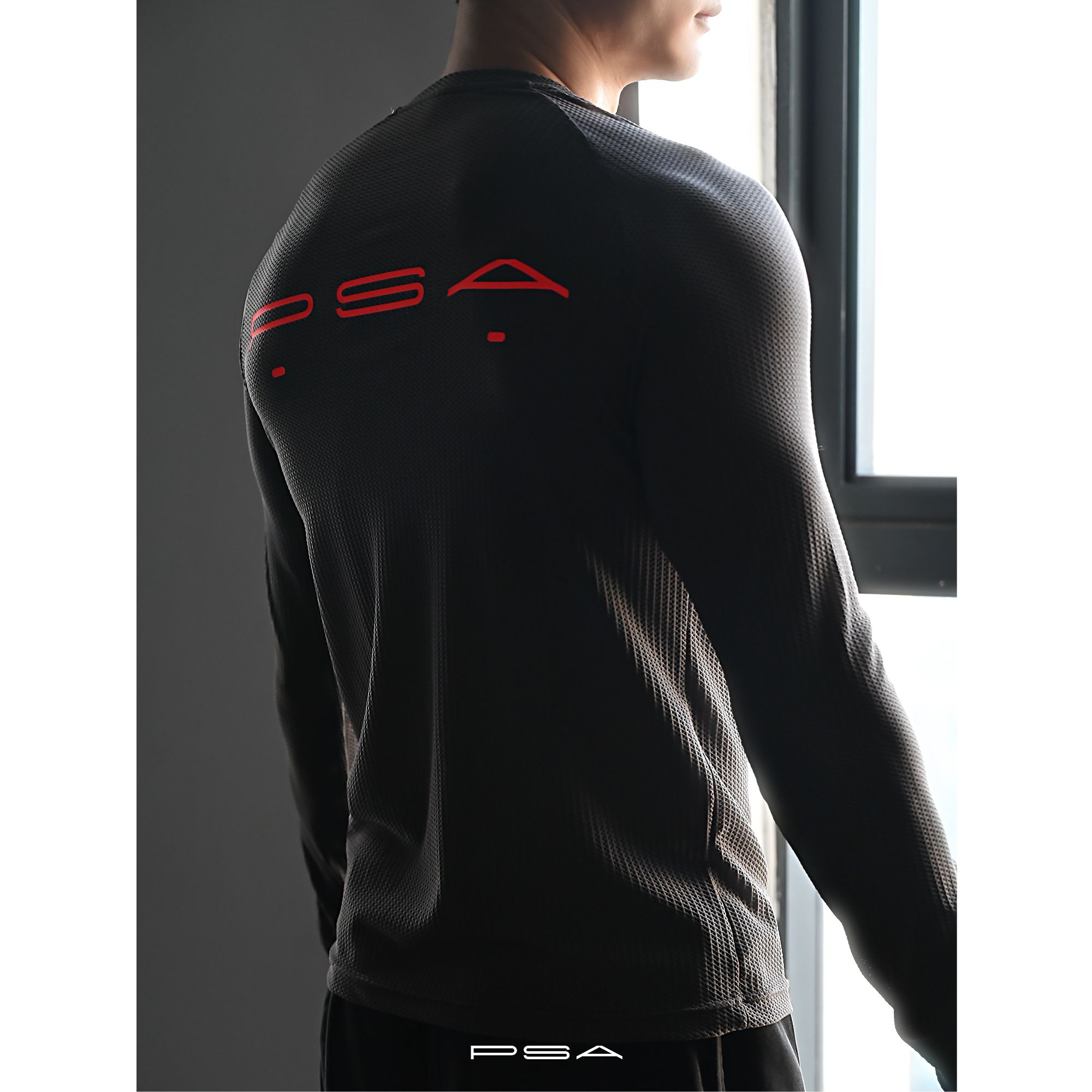 PSA 25AW闪电蛇纹高弹网眼透气紧身速干长袖T恤运动跑男健身训练