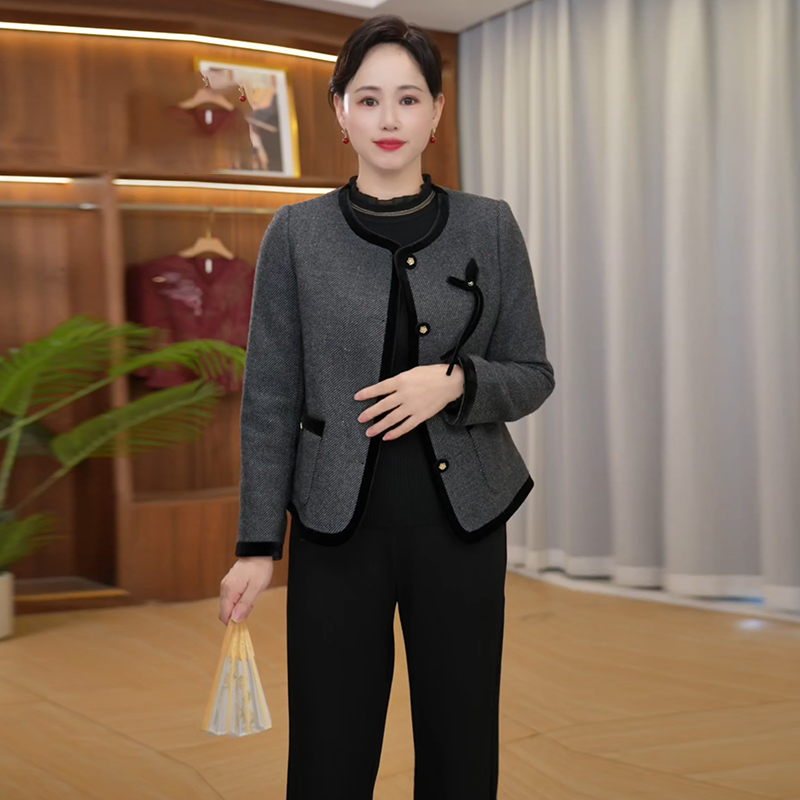 妈妈装小香风短款外套女2025秋季新款时尚气质洋气中年女装上衣