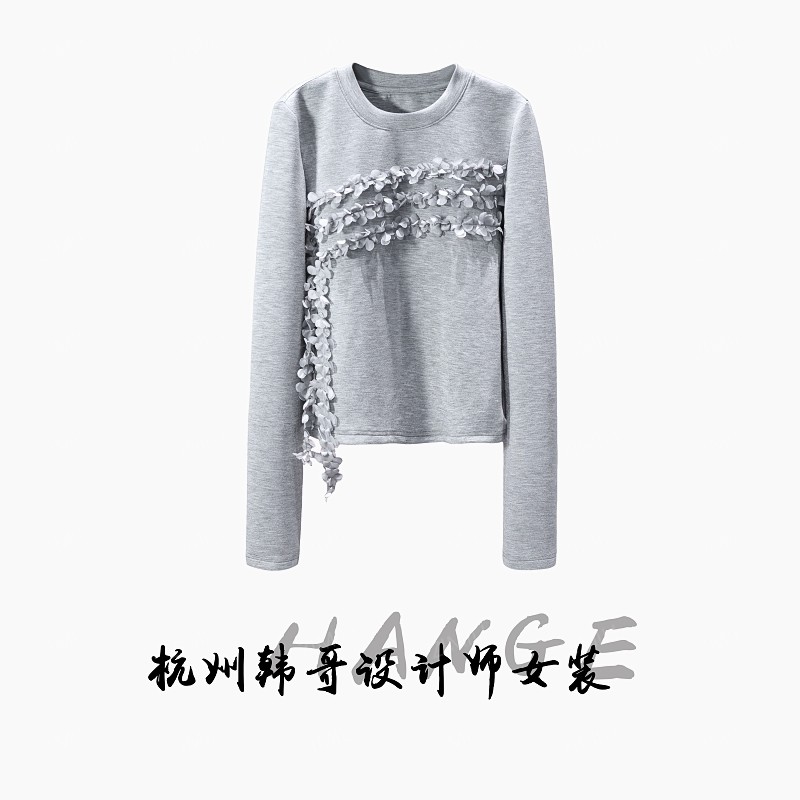 【韩哥欧货女装】冬季热感系列《贴布》高弹显瘦打底上衣9899-B4