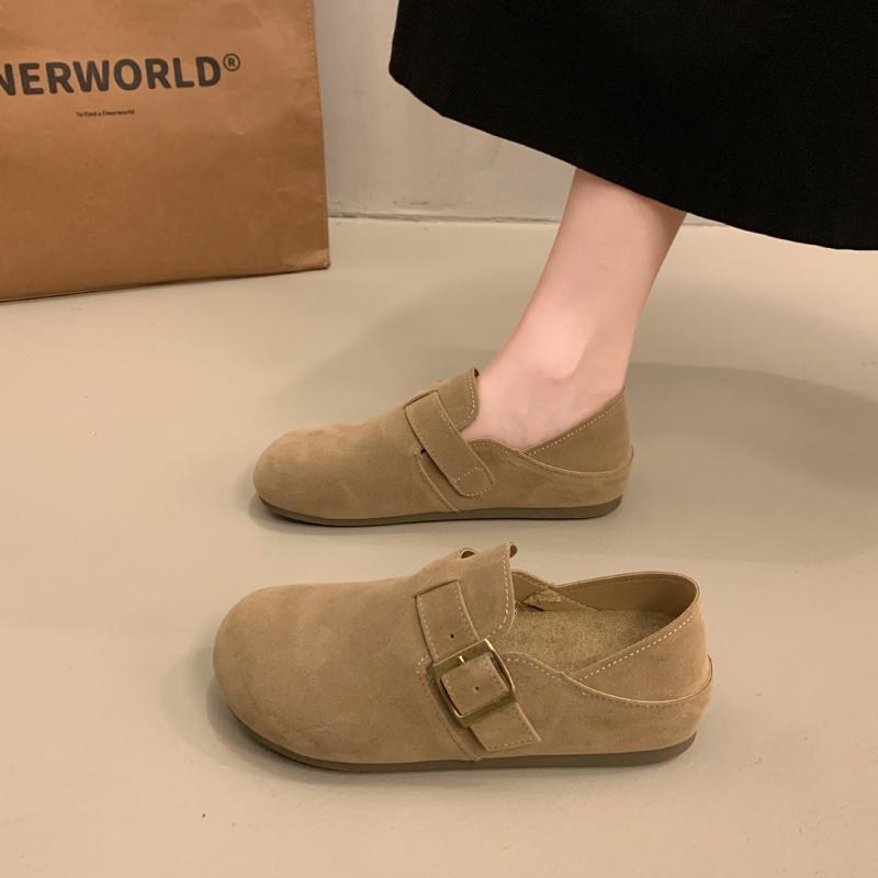 可踩两穿孕妇勃肯鞋女2025新款秋季一脚蹬博肯单鞋休闲豆豆乐福鞋