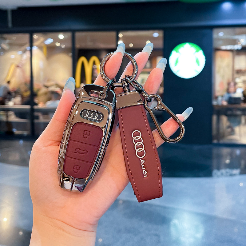 适用于奥迪钥匙套a6l a3l a7l a8l q6 q4 e-tron q7 q8车全包男女