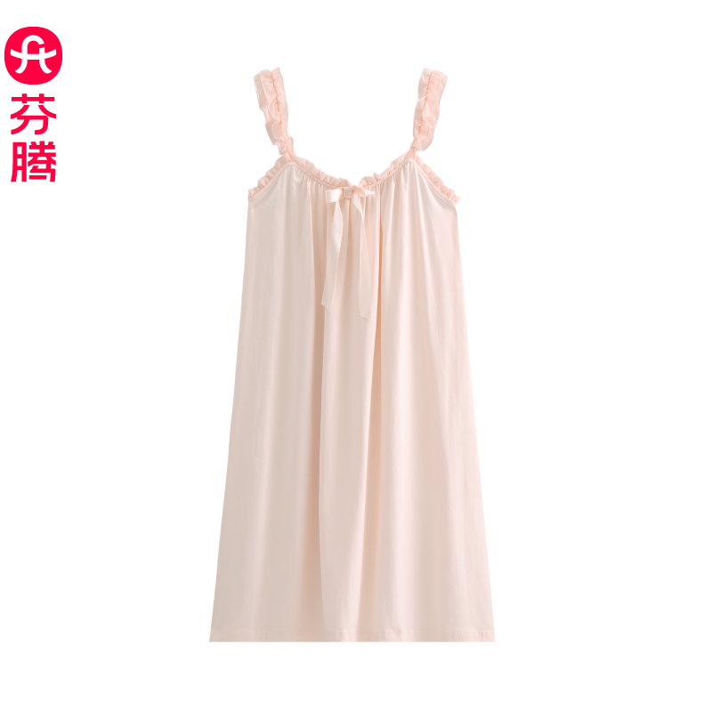 芬腾睡裙女款夏季纯棉公主风吊带睡衣裙薄款夏款性感度假风连衣裙