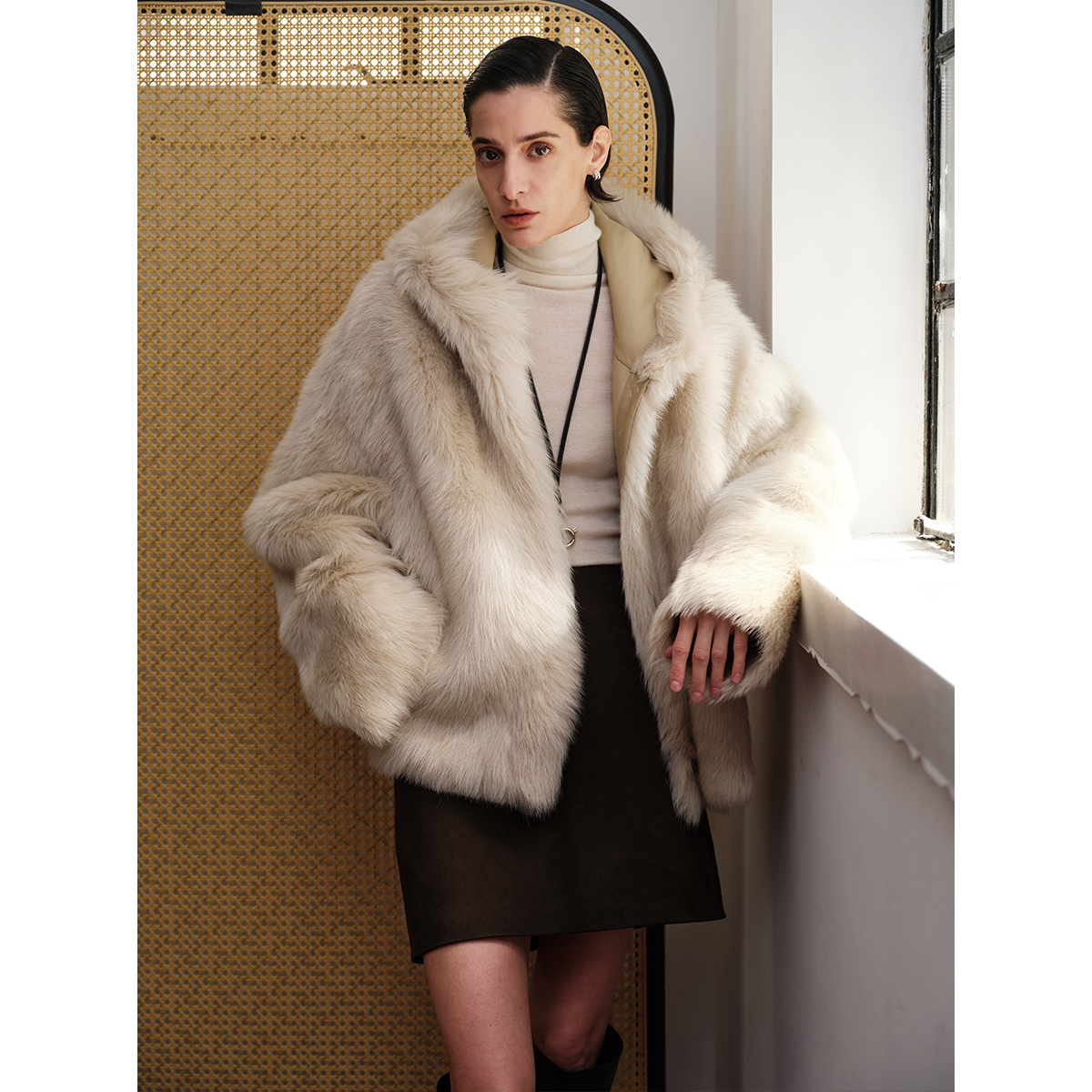 MSBEAST/野兽小姐大连帽落肩廓形托斯卡纳直毛皮毛一体丨冬日精灵