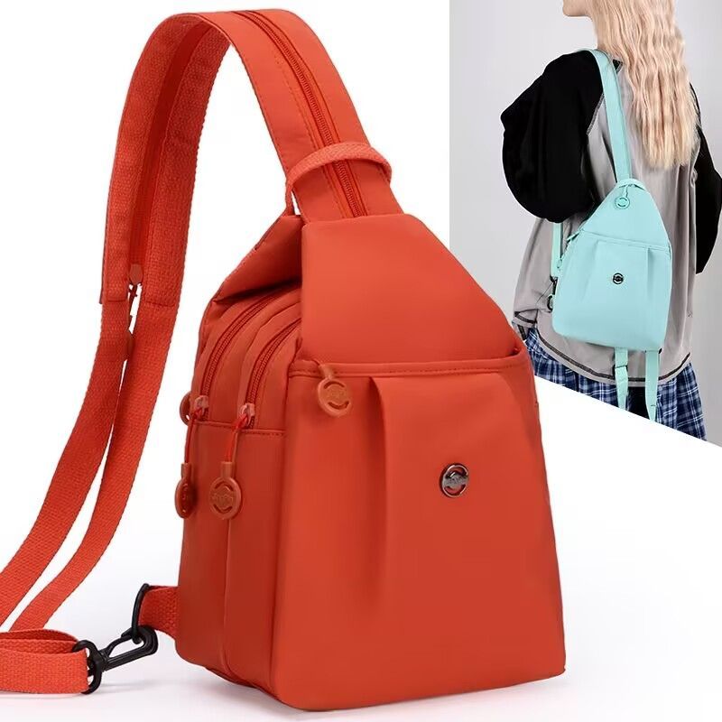 小型双肩包女斜挎包时尚大容量胸包休闲百搭多功能女士旅游背包qt