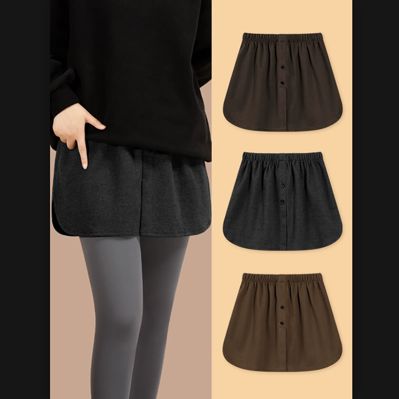 高级灰色屁帘女叠穿毛呢半身裙新款秋冬卫衣配鲨鱼裤大码遮臀神器