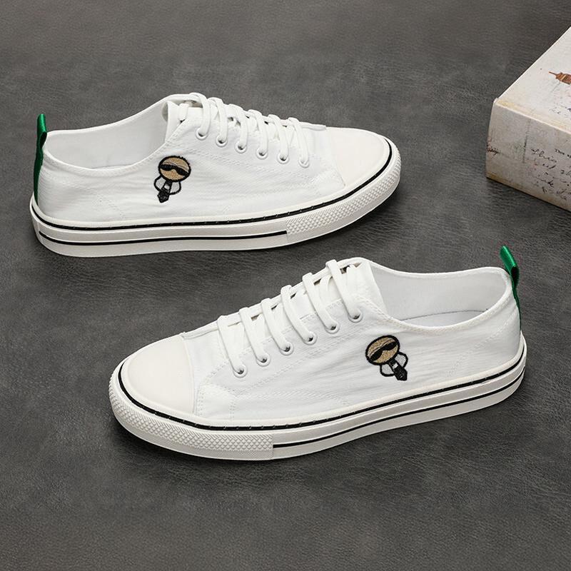 2025新款夏季小白鞋男款透气薄款潮流百搭休闲鞋冰丝布板鞋男鞋子