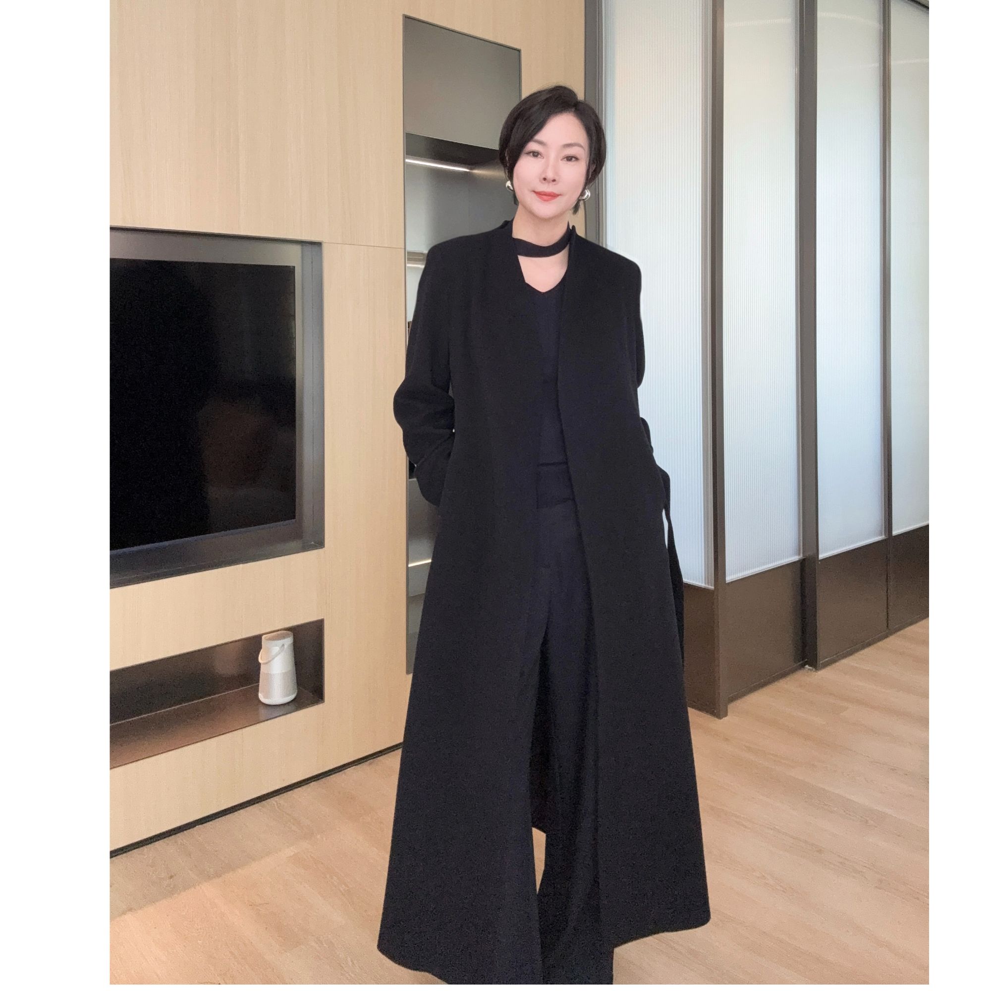 秋冬羊绒正肩气质通勤百搭长款大衣外套X325