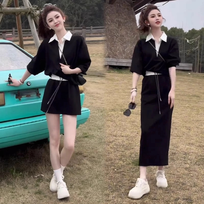 气质套装裙女2025春季新款时髦洋气显瘦减龄上衣半身裙两件套裙