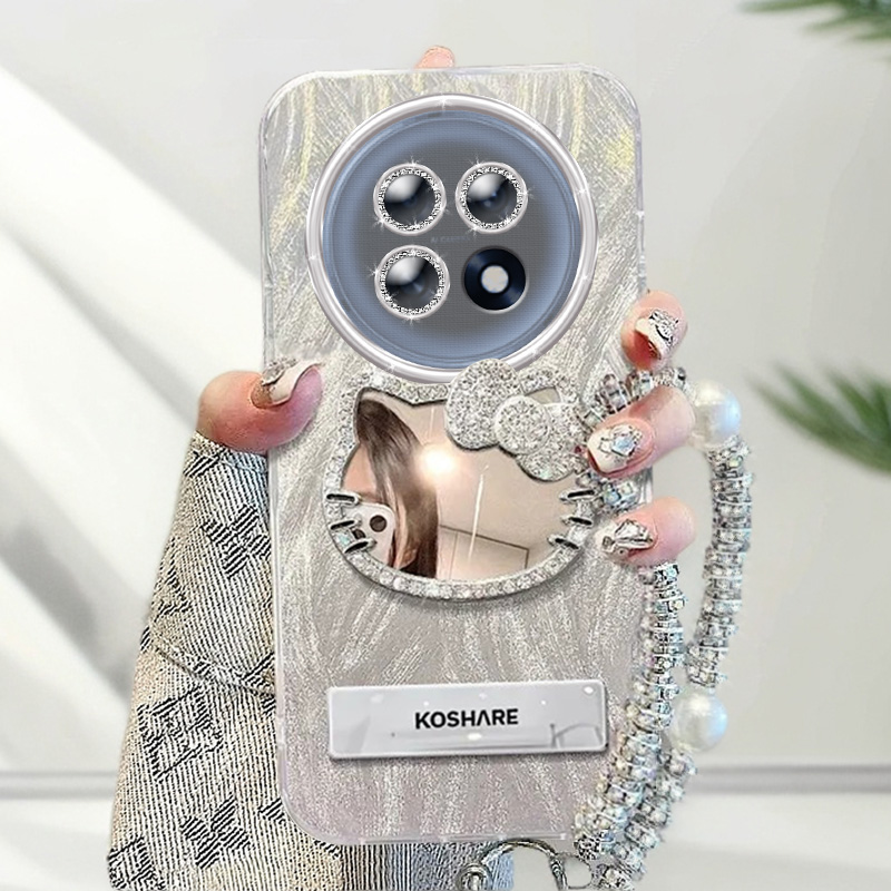自带镜头膜OPPOA6GT手机壳水钻KT猫镜子PLL110软壳A6GT新款5G全包