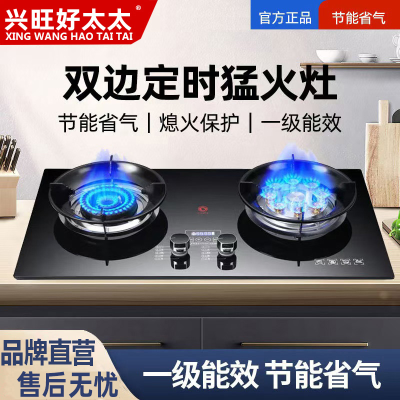 兴旺好太太家用燃气灶猛火灶双灶燃气灶液化气灶具天然气炉灶两用