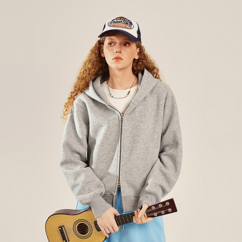 BEETLE TOWN短款连帽卫衣开衫女秋外套美式辣妹松弛修身外套上衣