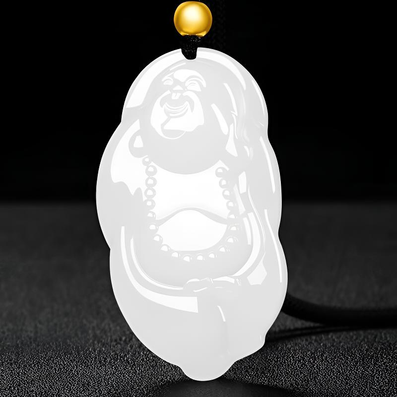 天然和田玉佛公吊坠女款羊脂白玉高档精品弥勒佛玉石笑佛挂件礼物