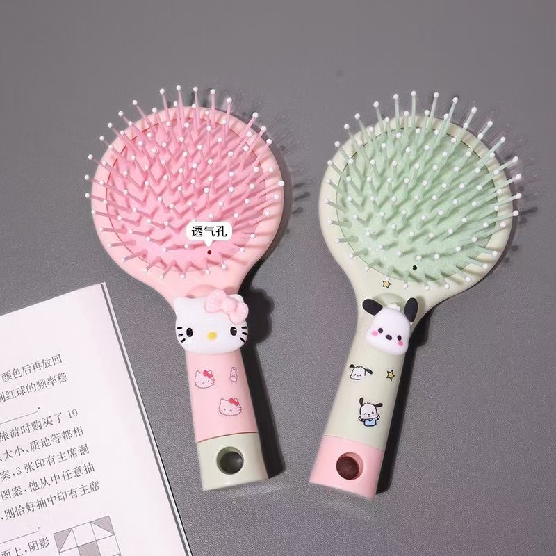 新款kt猫气囊二合一梳子可爱卡通帕恰狗气垫便携式按摩迷你手持镜