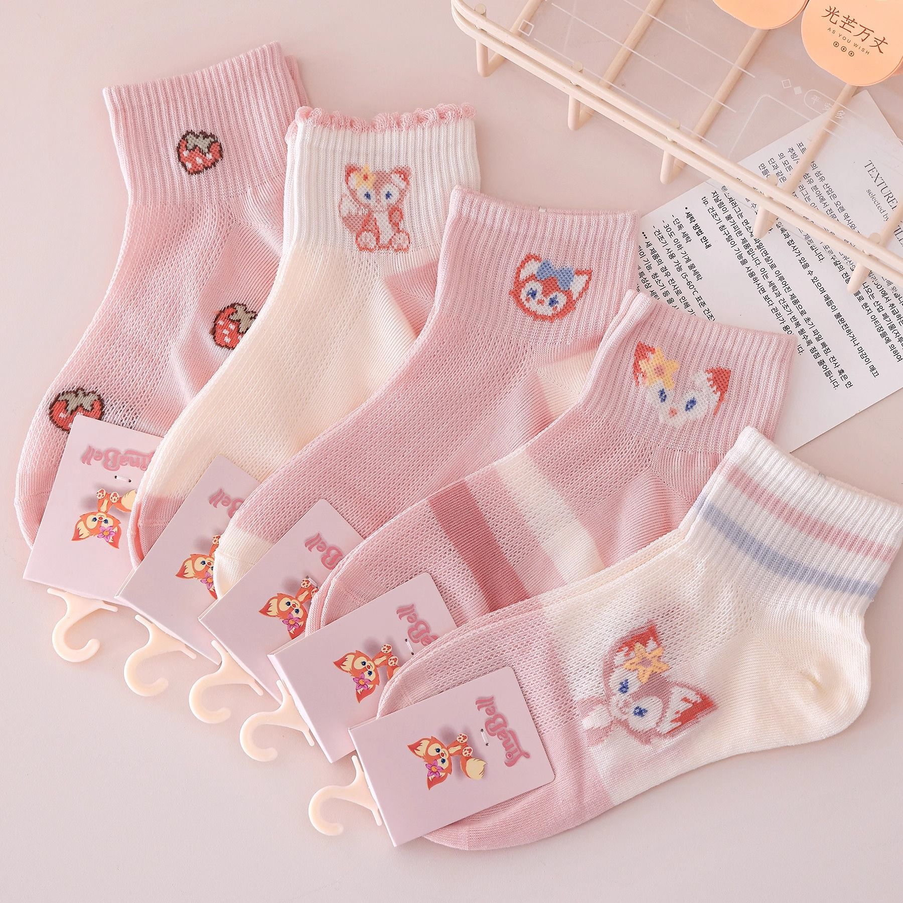 2025春夏新款儿童卡通网眼短袜女童透气棉袜中大童薄款可爱短袜