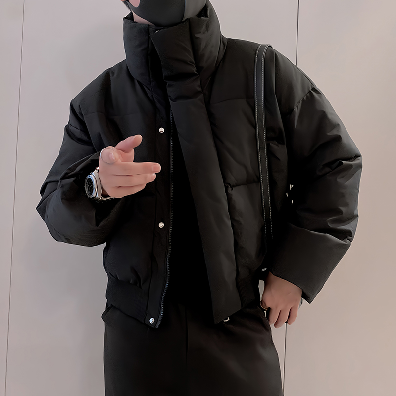 设计感男士棉服冬季外套工装棉衣痞帅加厚短款立领保暖轻薄上衣男