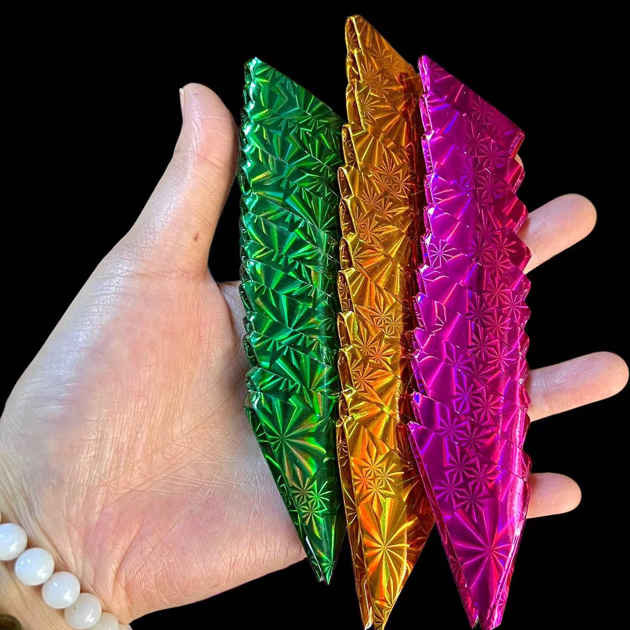 (小三角成品）手工折纸三角插成品折好的2000张diy中秋折塔半成品