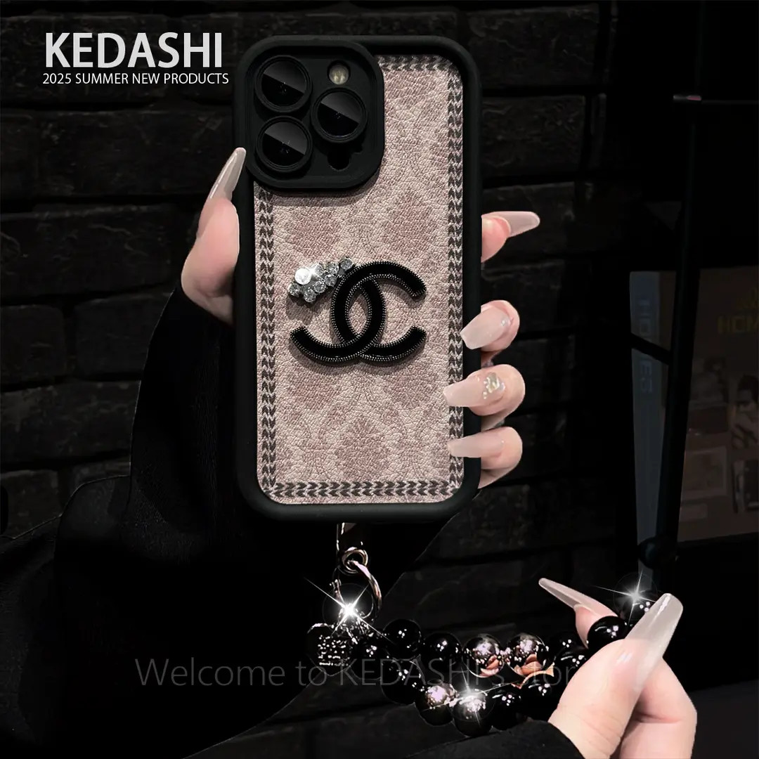 布艺方格适用苹果17PROMAX华为VIVO小米OPPO手链手机壳女