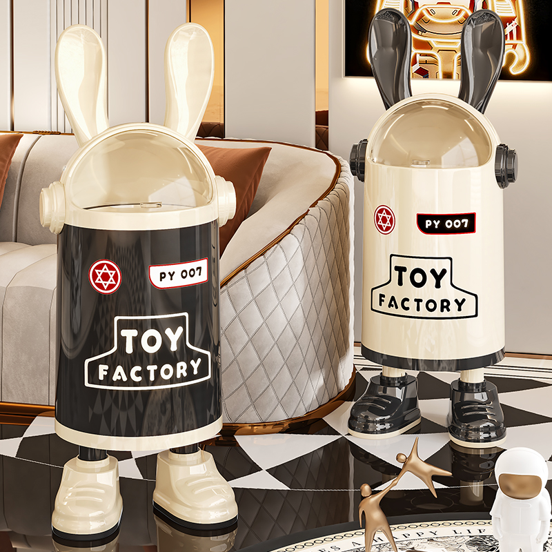 北欧风翻盖款可爱垃圾桶家用厨房大容量客厅卧室高颜值多功能纸篓