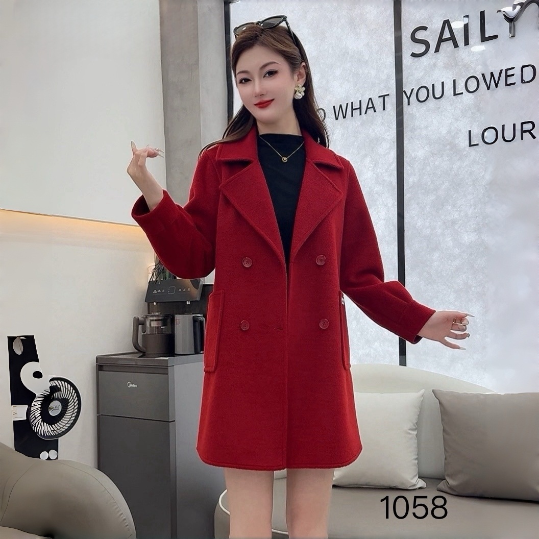 2025秋冬新款韩版遮肉肉显瘦中长款气质双面洋气大衣女外套1058#3