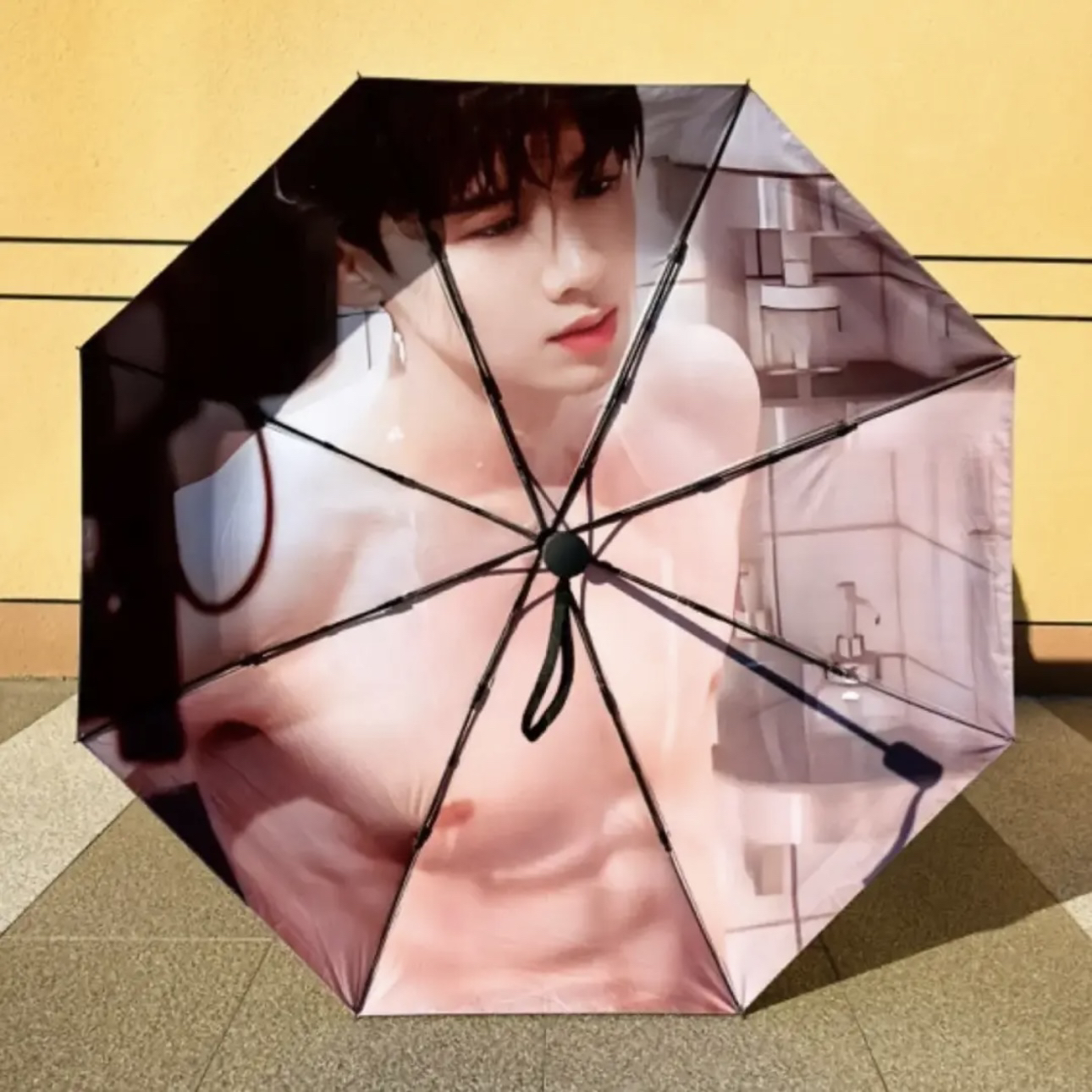 白敬亭雨伞明星星周边三折自动晴雨伞黑胶防晒晴雨两用自动