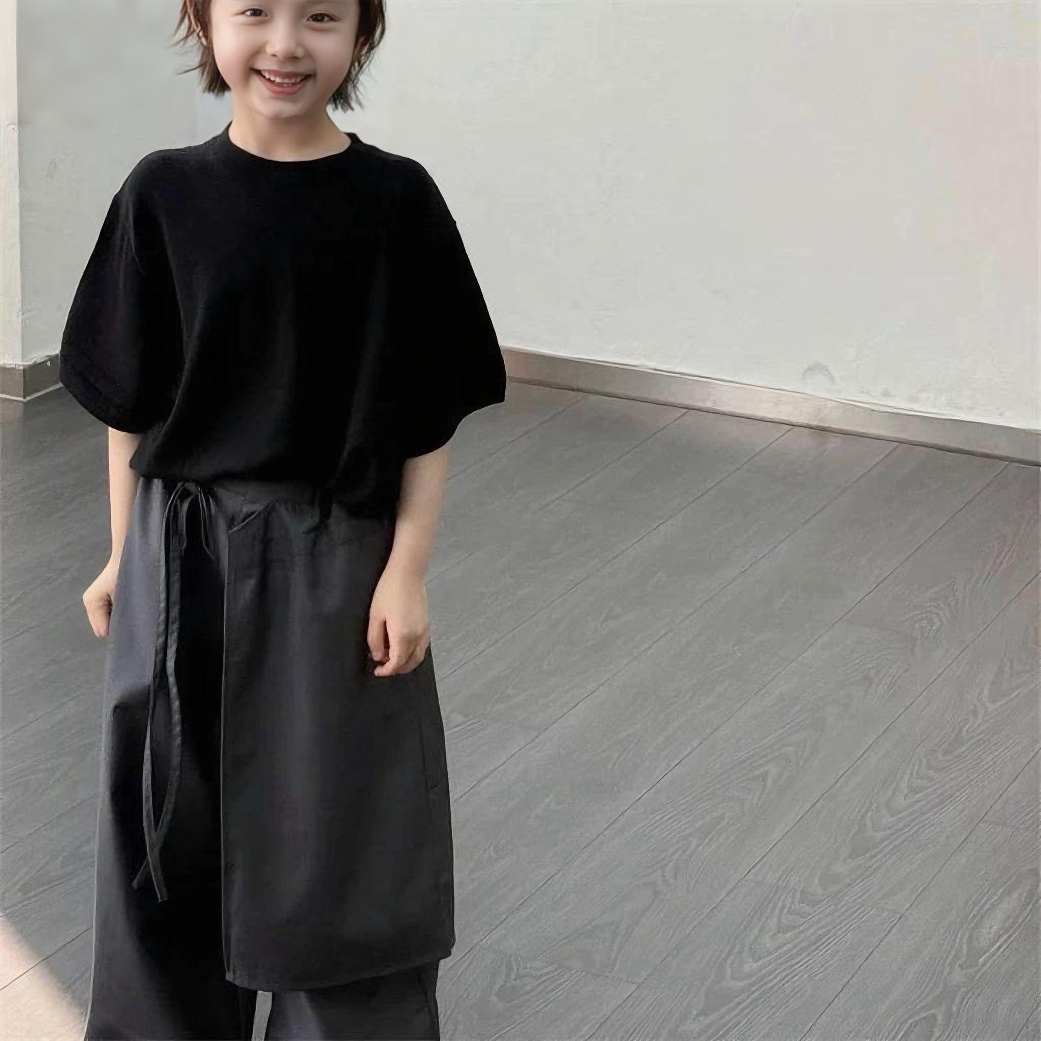 女童裤子儿童阔腿裤春装新款儿童T恤套装休闲小10岁女童夏装