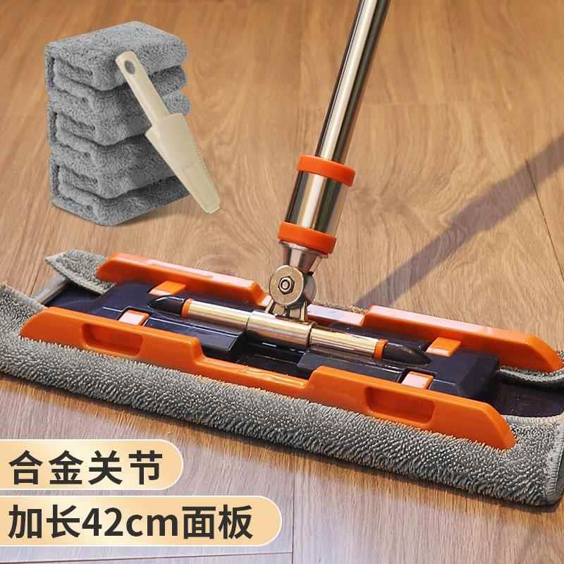 日本新款夹布平板拖把家用一拖净夹板抹布毛巾拖布地拖木地板专用
