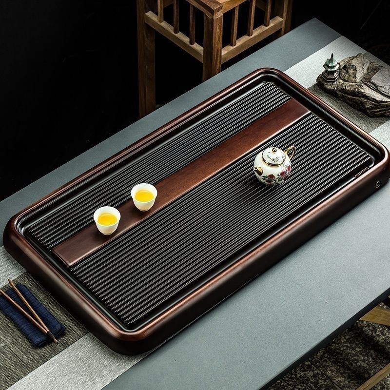 北美胡桃木电木家用排水式新中式大号功夫茶具茶盘简约茶台茶托盘