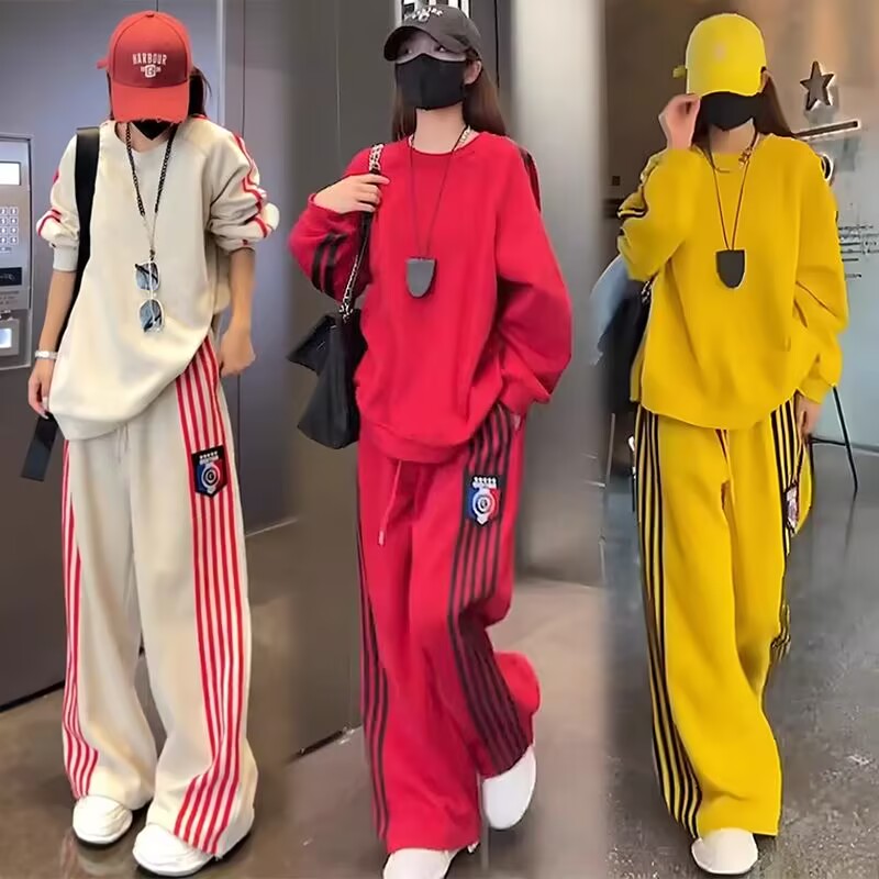 200斤微胖mm休闲卫衣套装女士秋冬大码宽松显瘦遮肉运动服两件套