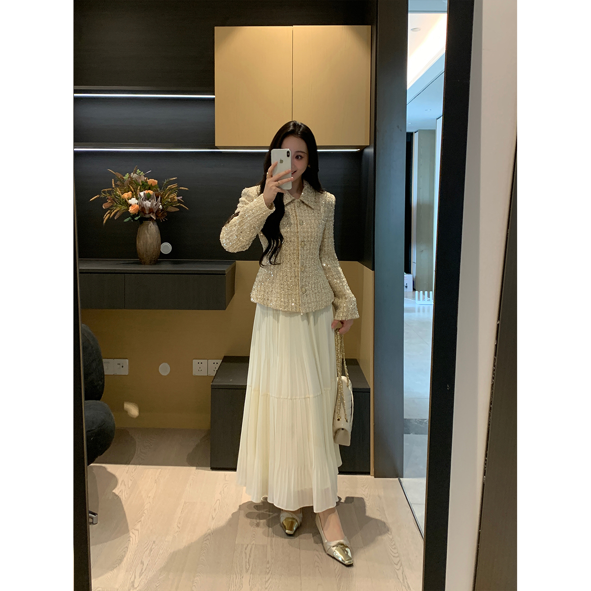 XINYI【璀璨香风】秋冬小香外套+半裙女X625T16861/X625G01768-1