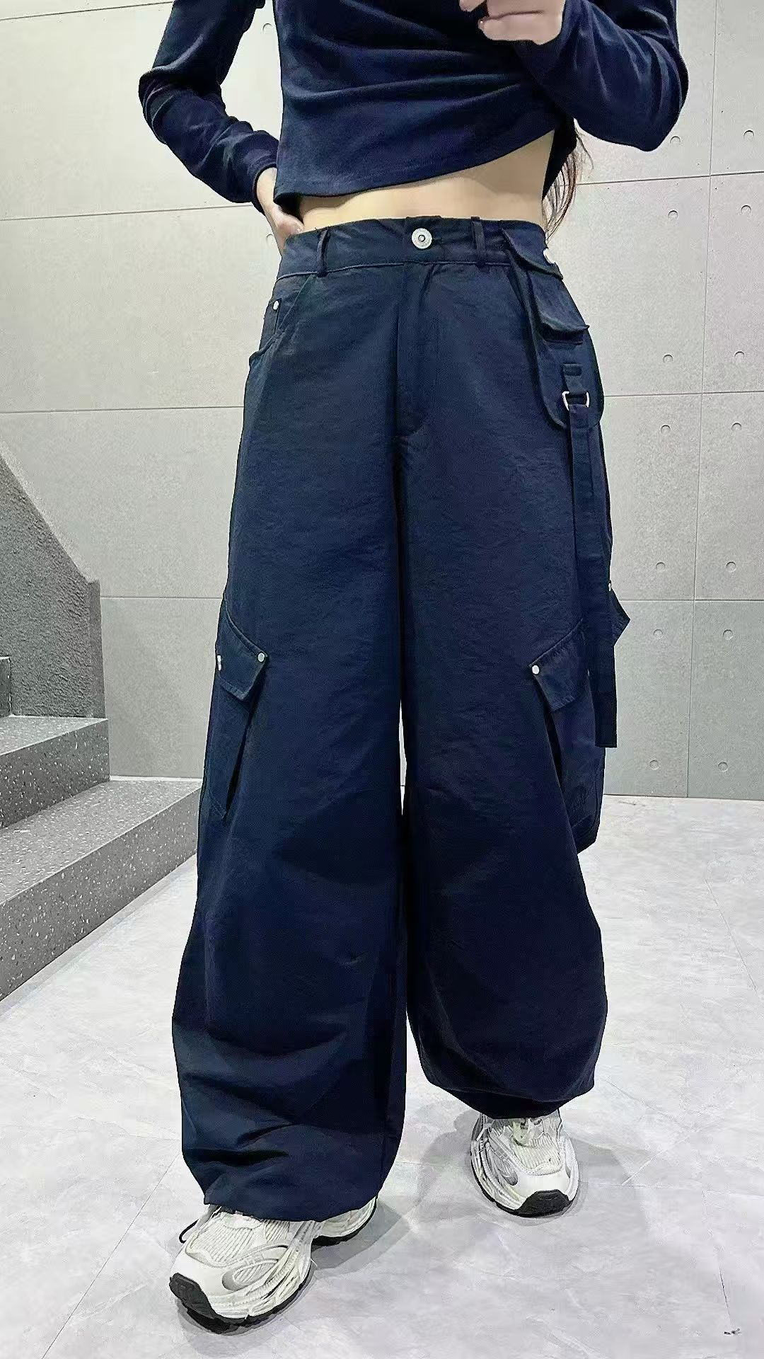 cxd3909工装弯刀裤休闲裤宽松时尚百搭抽绳