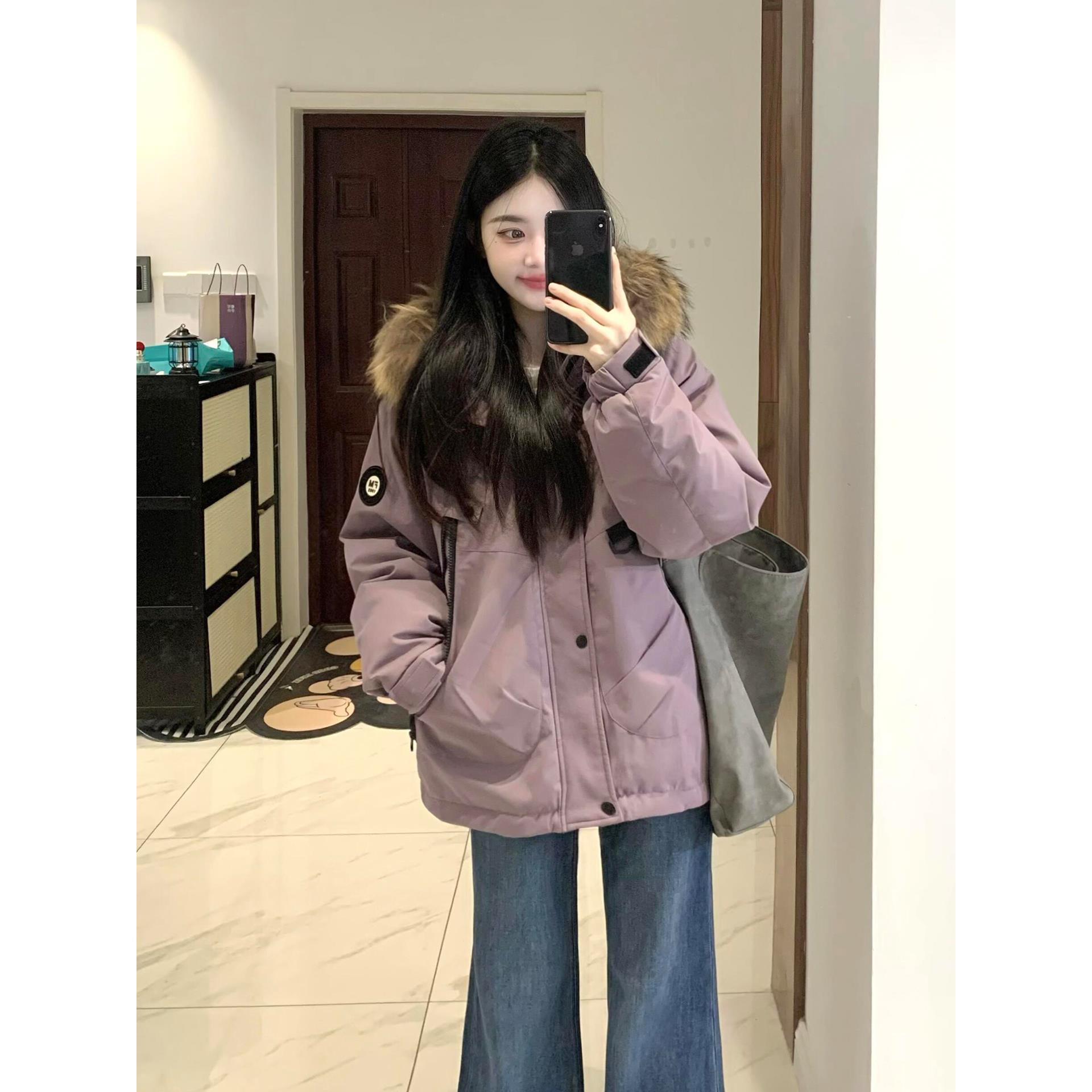 独特超好看派克工装中长款羽绒服女2025新款初冬季今年流行小个子