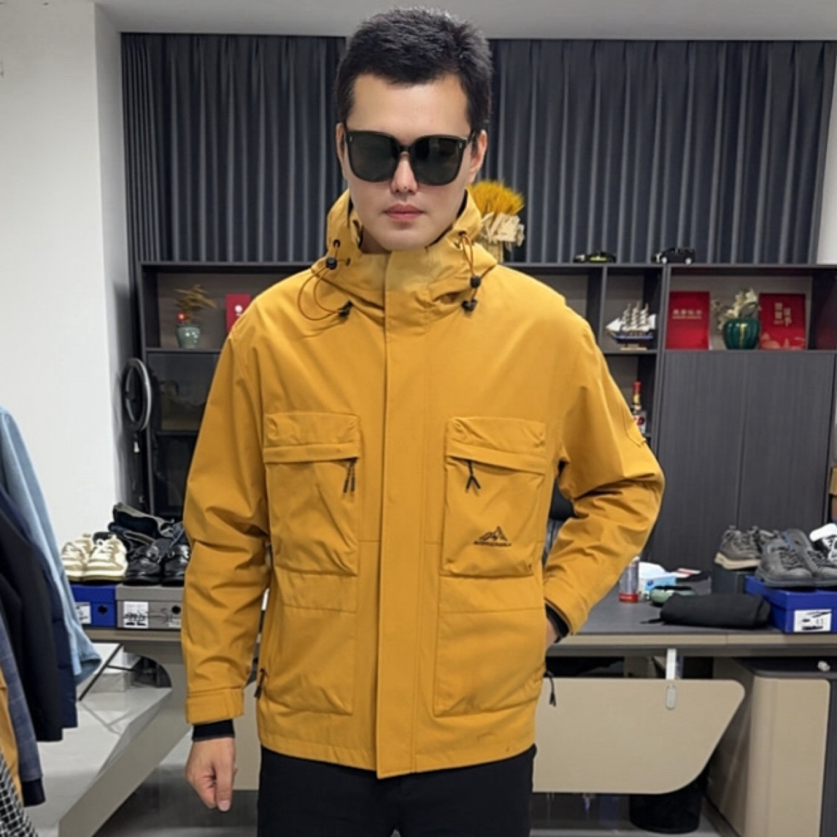 海春秋两色三防连帽夹克12