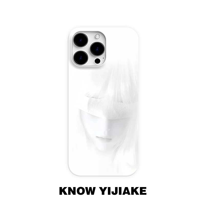 蒙眼少女适用苹果17promax小众手机壳16华为小米15oppo套vivo艺术