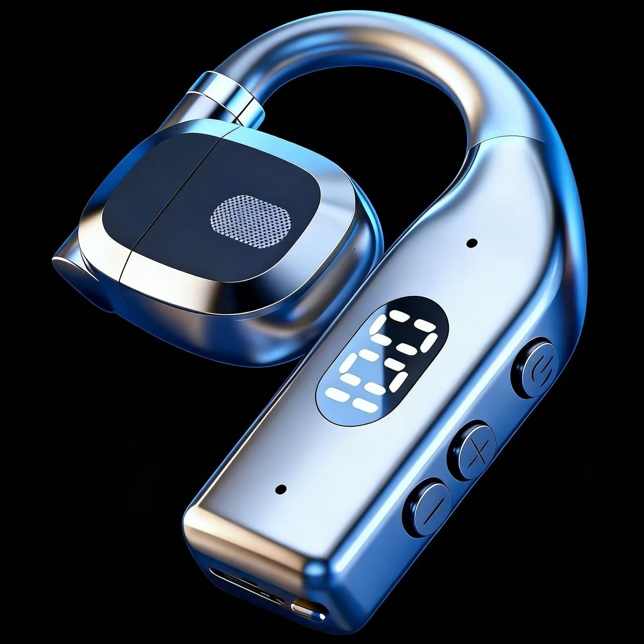 【可调节左右耳】2025新款旋转数显无线气传导蓝牙耳机超长续航通用