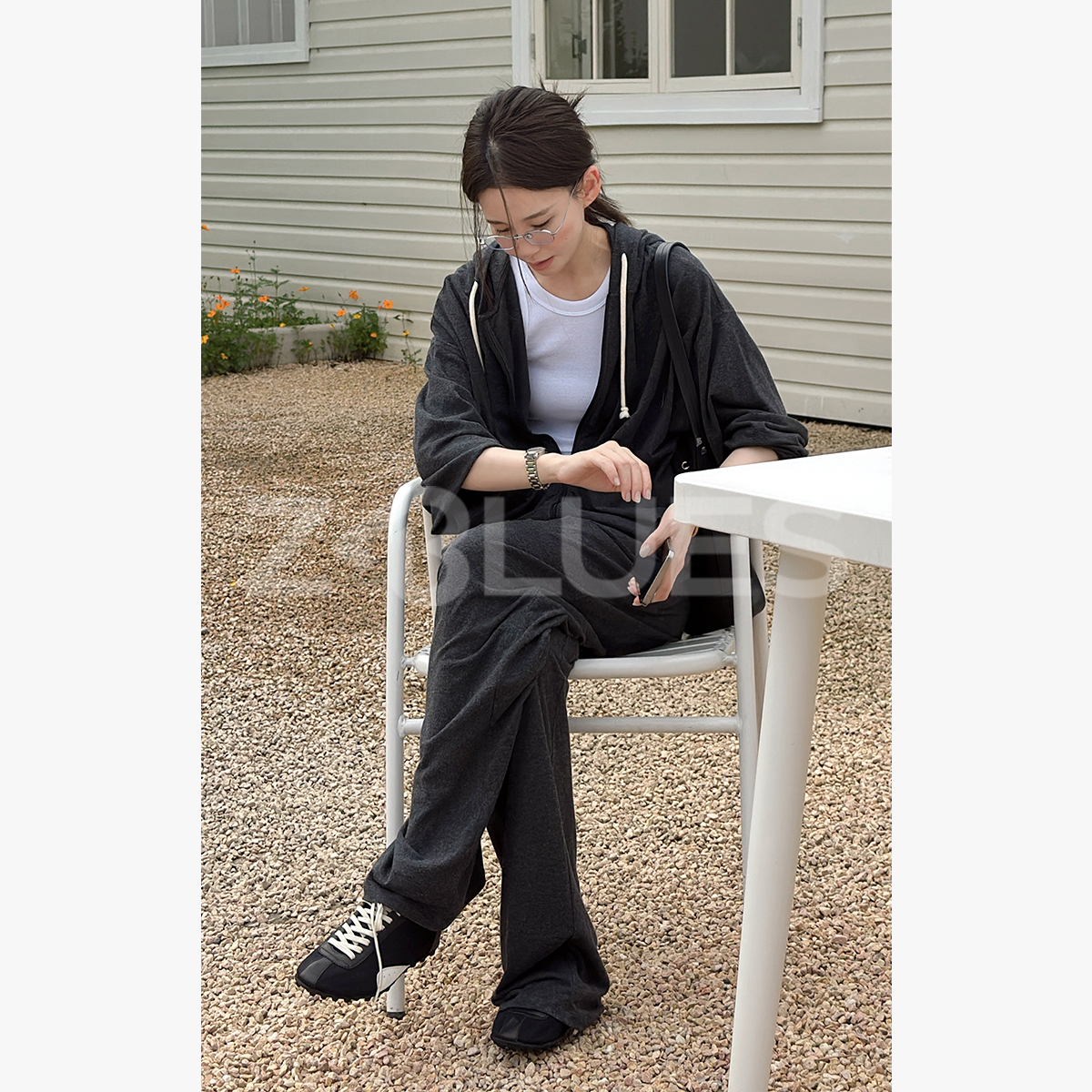 Z.blues【巨舒服】Q弹定染定纺圆领宽松T恤/卫衣/裤组合YZNH5032