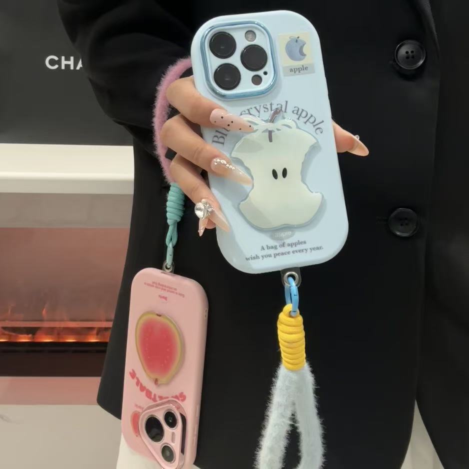 奥菲顿粉芭乐贴片挂绳适用苹果17/16胖子手机壳华为oppo小米vivo