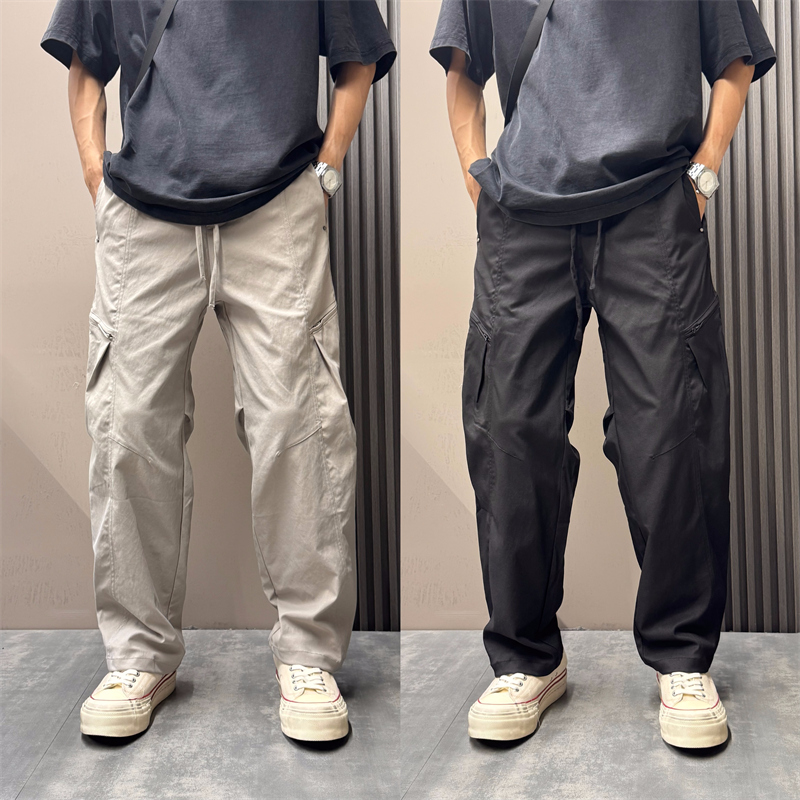 2025早秋新款美式设计感时尚简约直筒裤男潮流宽松阔腿休闲长裤