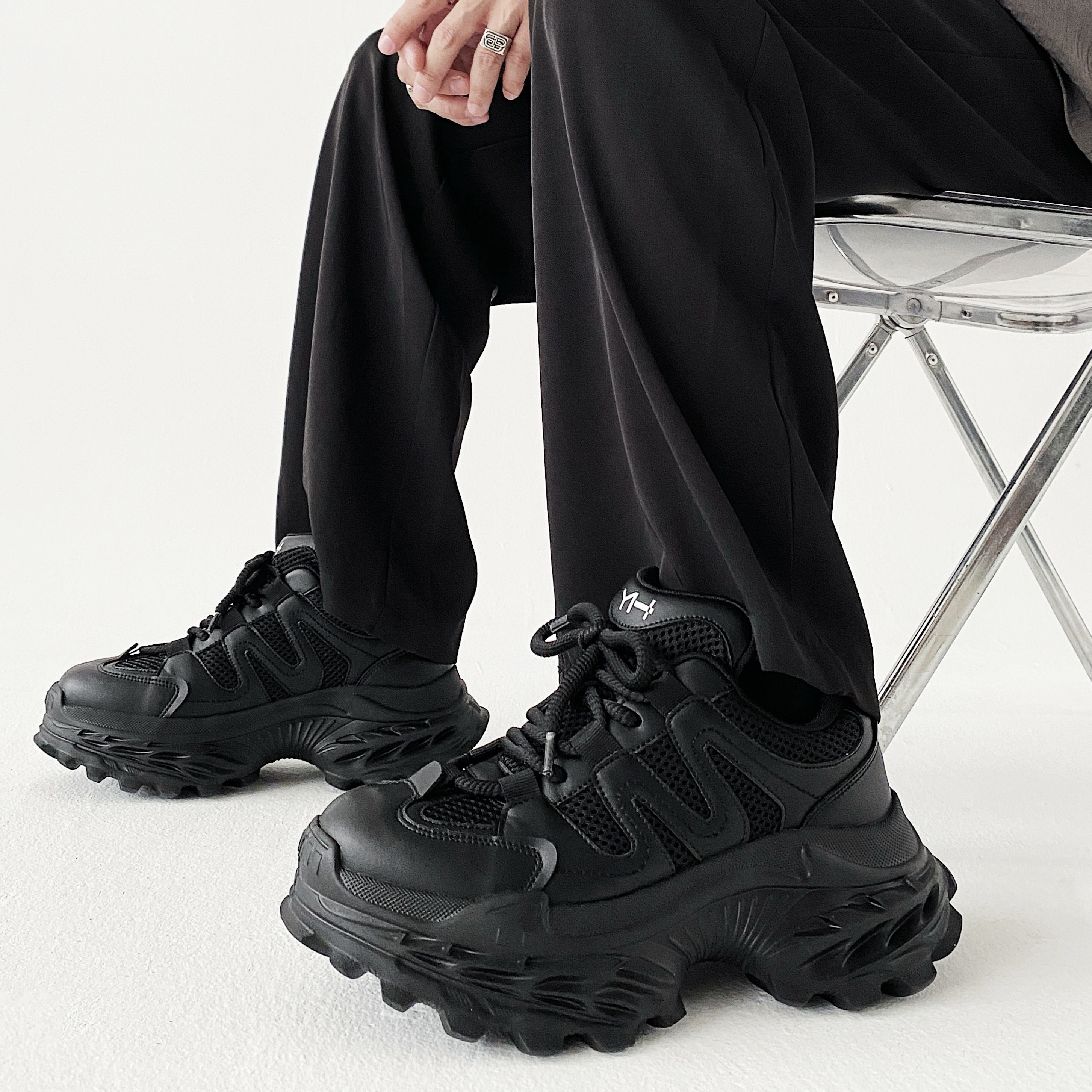 YH8900新款6厘米增高老爹鞋高颜值简约百搭男款老爹鞋厚底透气鞋