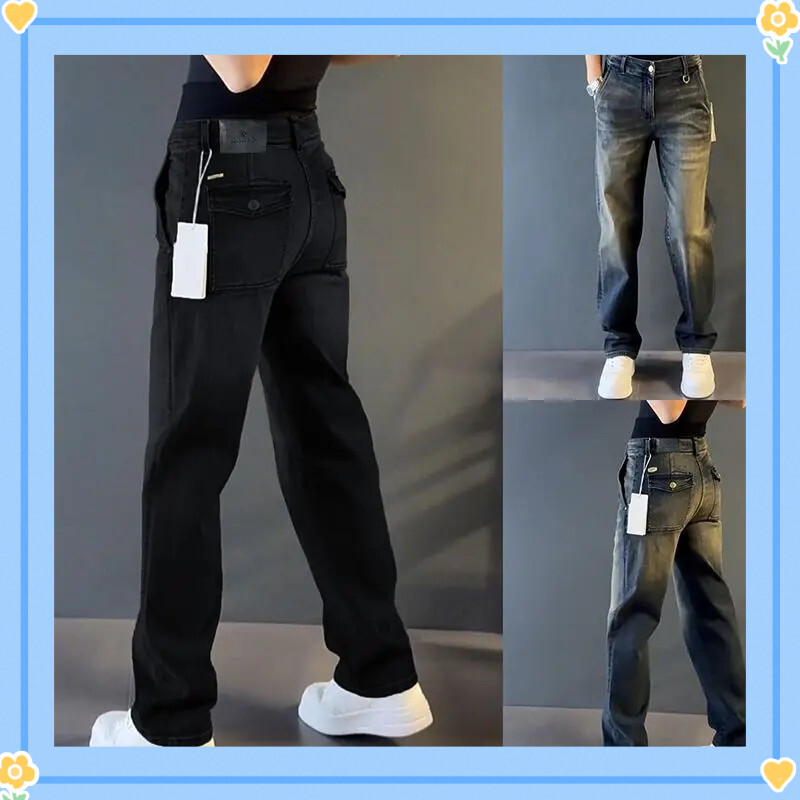 百搭宽松垂感直筒牛仔裤男士秋秋冬欧货休闲裤轻奢高端风潮牌长裤