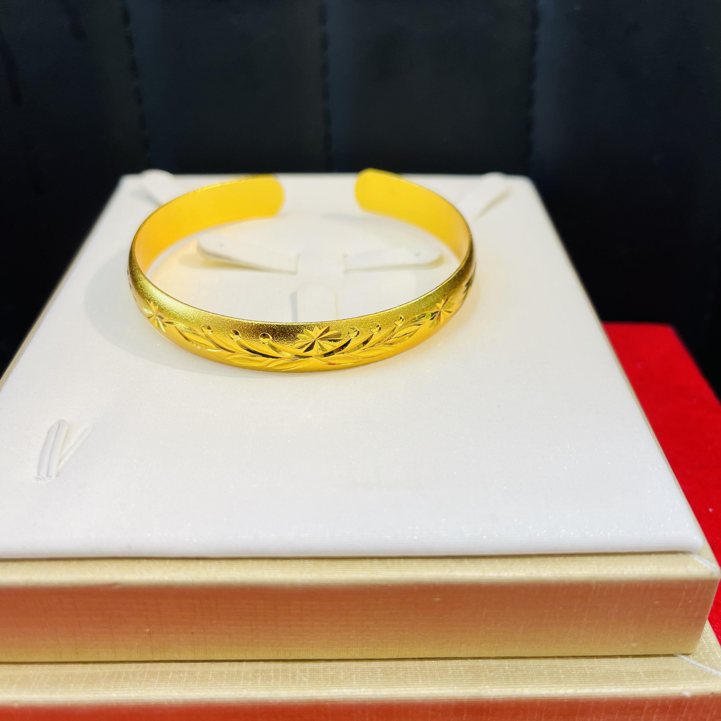 铜合金手镯 新款个性开口手镯3281金箍光面古法合金