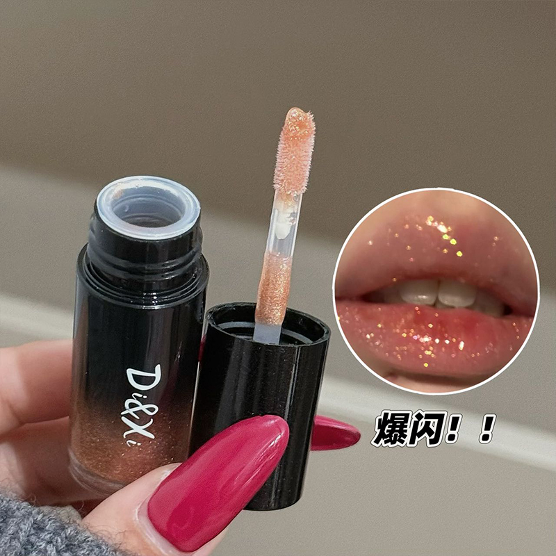 纯欲之神！爆闪唇釉镜面水光亮晶晶唇釉口红叠涂透明低饱和口红