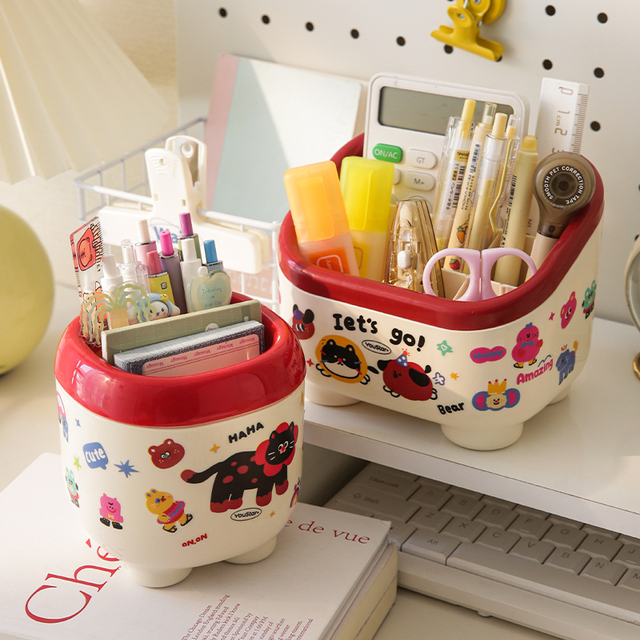 学生笔筒多功能桌面收纳盒笔桶办公室书桌儿童男孩女孩文具大容量