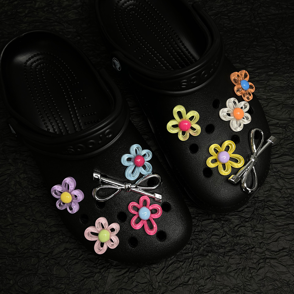 洞洞鞋配饰白鹿同款高级感洞洞鞋装饰配件适配卡洛驰珍珠鞋花DIY